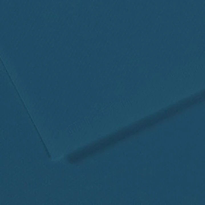 Canson Mi-Teintes Pack de 10 Hojas 160 g/m² - Tamaño 50 x 65cm - Doble Cara Grano Nido de Abeja y Grano Fino - Certificado FSC - Color Azul Petroleo 1