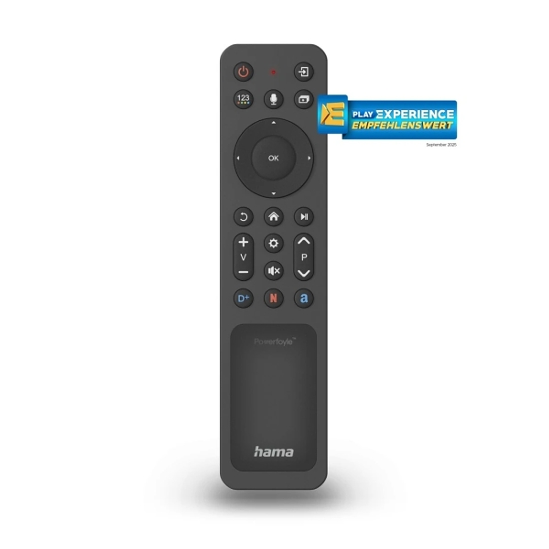 Hama Mando a Distancia para Smart TV Samsung - Bluetooth - Alcance 10m - 22 Botones - Acceso Directo a Plataformas de Streaming - Panel Solar de Carga 1