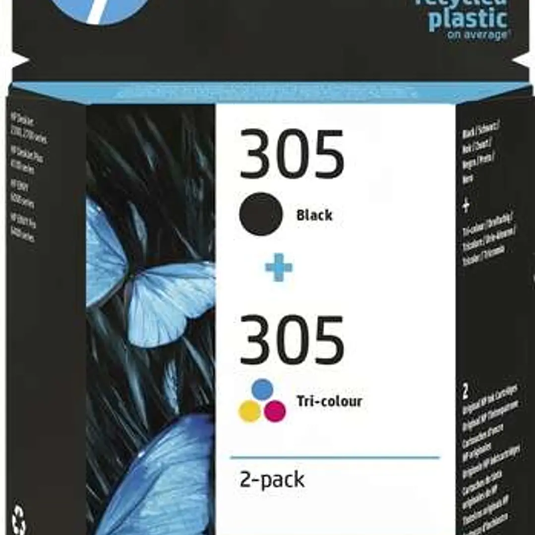 HP 305 Negro + Color Pack de 2 Cartuchos de Tinta Originales - 6ZD17AE 1