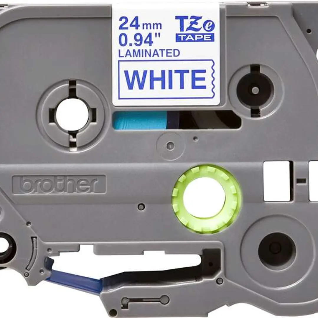 Brother TZe253 Cinta Laminada Original de Etiquetas - Texto azul sobre fondo blanco - Ancho 24mm x 8 metros 1