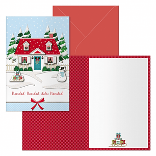 Dohe Home Pack de 6 Tarjetas de Felicitacion Navideña con Sobre - Tamaño Cerrada 11.5x17cm, Abierta 23x17cm - Papel Offset - Impresas a todo Color