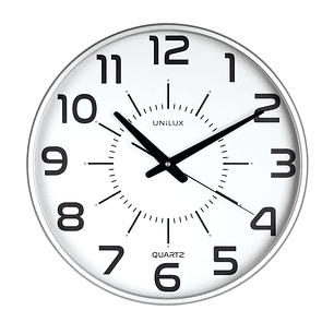 Unilux Reloj de Pared Maxi Pop Gris - Diseño Moderno y Llamativo - Gran Tamaño para Facil Lectura - Color Gris