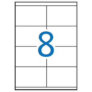 Apli Pack de 800 Etiquetas Blancas Permanentes 105.0 x 70.0mm - 100 Hojas x 8 Etiquetas