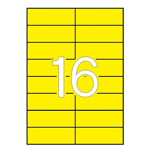 Apli Pack 1.600 Etiquetas 105x37mm - 100 Hojas por 16 Etiquetas - Adhesivo Permanente - Cantos Rectos - Color Amarillo