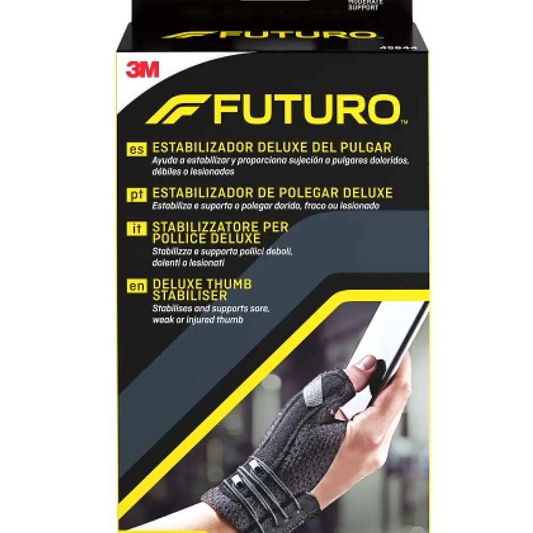 Futuro Deluxe Estabilizador del Dedo Pulgar - Talla L/XL (16.5 - 20.3cm) - Transpirable - Color Negro 1