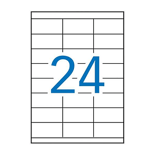 Apli Pack de 2.400 Etiquetas Rectangulares 70x35mm - 100 Hojas x 24 Etiquetas - Adhesivo Permanente - Cantos Rectos - Color Blanco