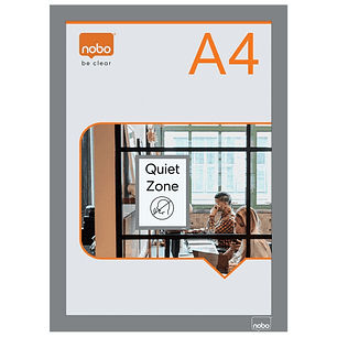 Nobo Pack de 2 Marcos Autoadhesivos Magneticos en Formato A4 - Colocacion en Vertical u Horizontal - Marco de Color Plateado