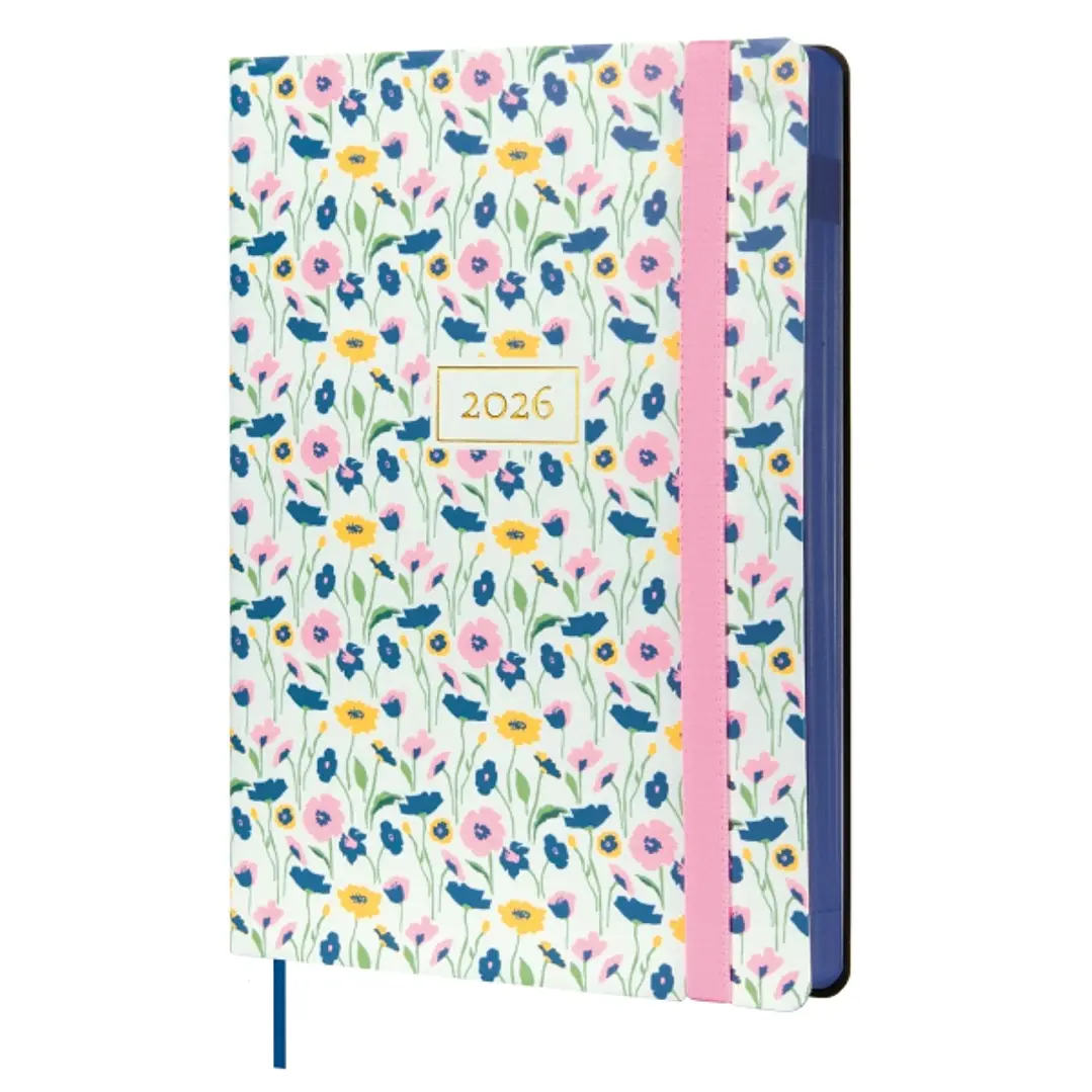 Finocam Flexi Joy Agenda en Catalan - Anual 2026 - Tapa Blanda - Formato FA5 - 151x23x214mm - 1 Dia por Pagina - Tematica de Flores 1