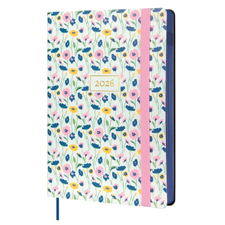 Finocam Flexi Joy Agenda en Catalan - Anual 2026 - Tapa Blanda - Formato FA5 - 151x23x214mm - 1 Dia por Pagina - Tematica de Flores 1