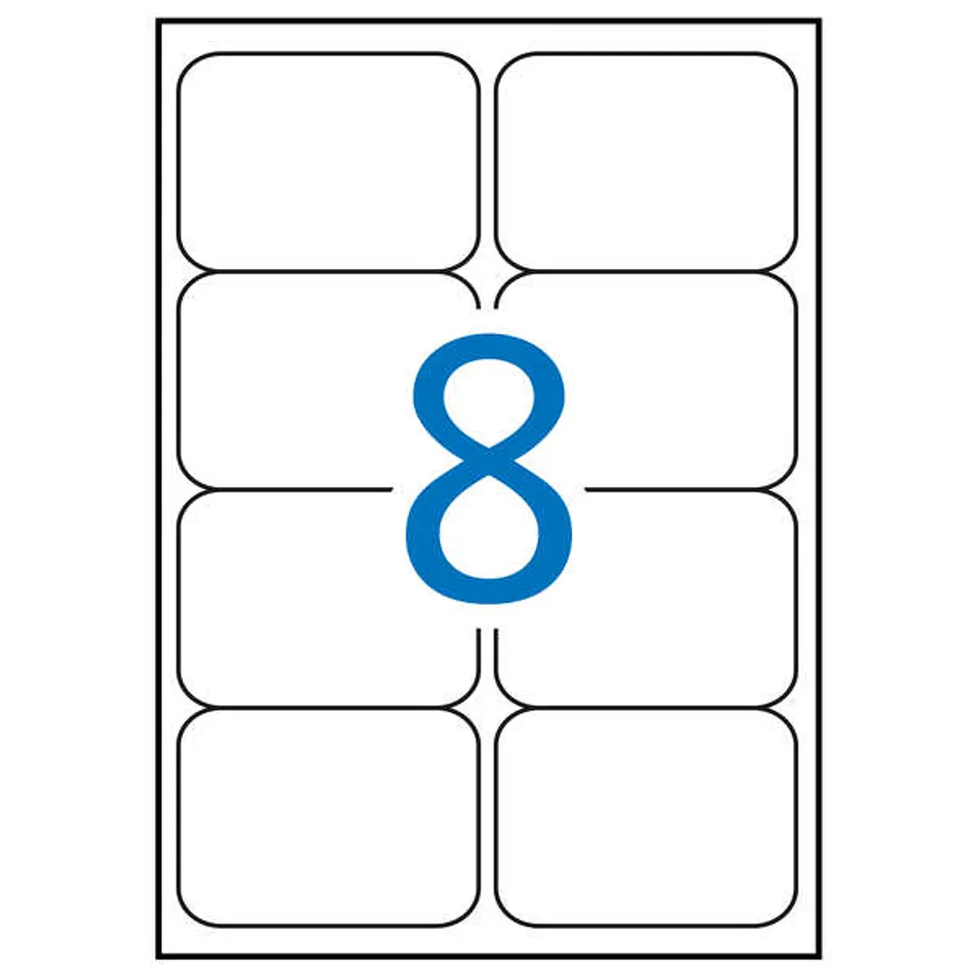 Apli Pack de 800 Etiquetas Rectangulares 99,1x67,7mm - 100 Hojas por 8 Etiquetas - Adhesivo Permanente - Cantos Romos - Color Blanco 1