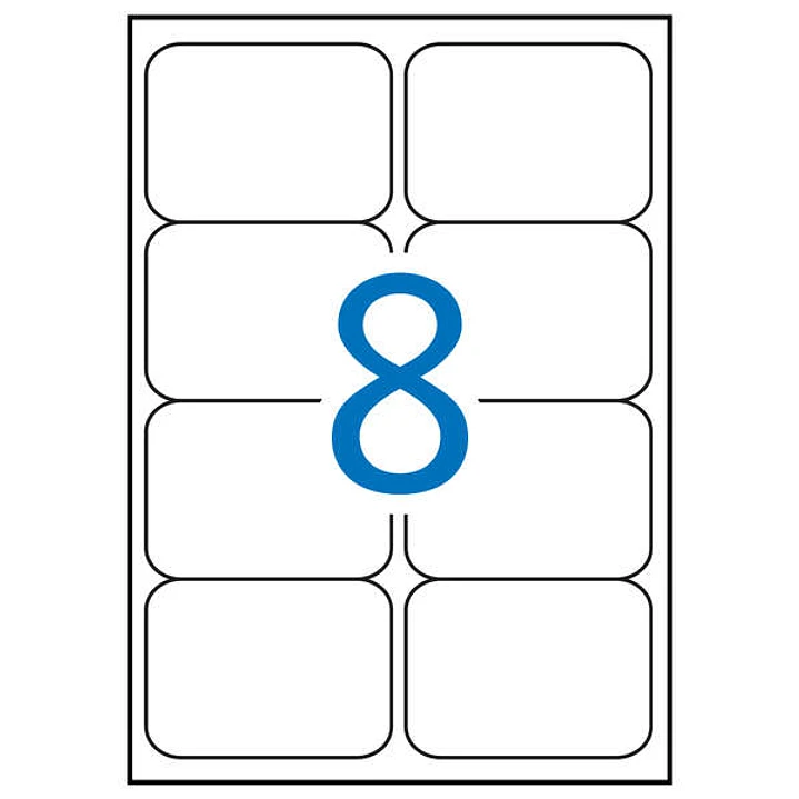 Apli Pack de 800 Etiquetas Rectangulares 99,1x67,7mm - 100 Hojas por 8 Etiquetas - Adhesivo Permanente - Cantos Romos - Color Blanco 1