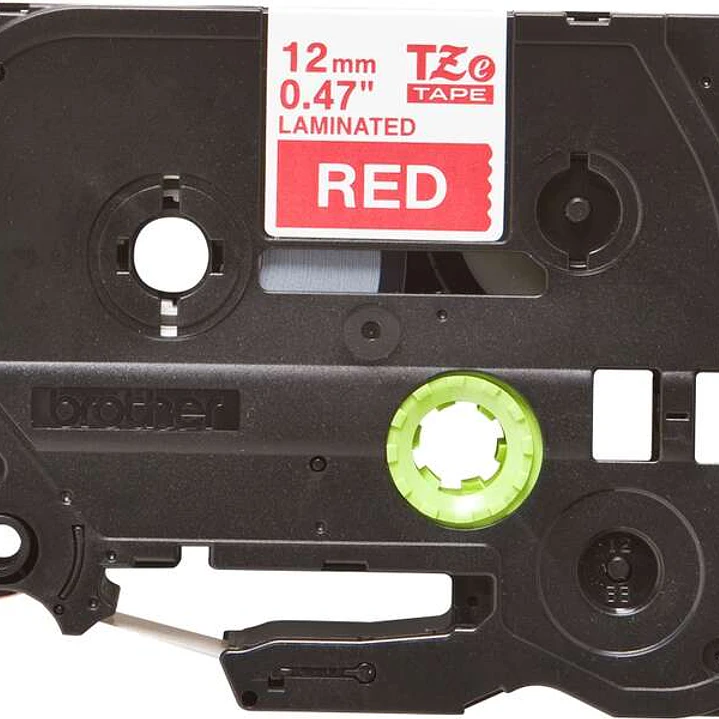 Brother TZe435 Cinta Laminada Original de Etiquetas - Texto blanco sobre fondo rojo - Ancho 12mm x 8 metros 1