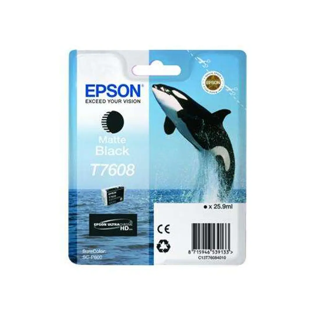 Epson T7608 Negro Mate Cartucho de Tinta Original - C13T76084010 1