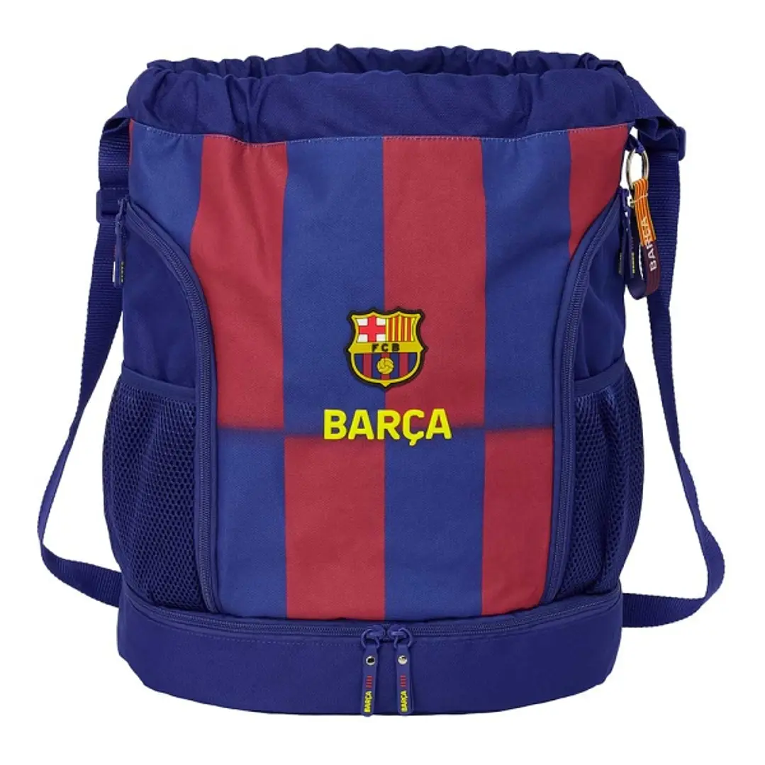 Safta F.C.Barcelona Saco Mochila de 21.93L - Portabotellas - Hombreras Ajustables - Bolsillos con Cremallera - 35x40x1cm - Color Rojo y Azul 1