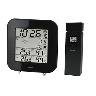Hama Ews-200 Estacion Meteorologica - Reloj - Prevision Meteorologica - Sensor Exterior - Radiofrecuencia - Termometro - Higrometro - 11x2.5x11cm - Co