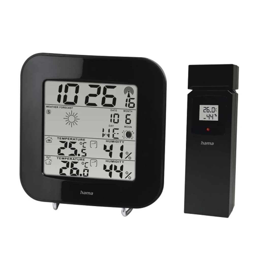 Hama Ews-200 Estacion Meteorologica - Reloj - Prevision Meteorologica - Sensor Exterior - Radiofrecuencia - Termometro - Higrometro - 11x2.5x11cm - Co 1
