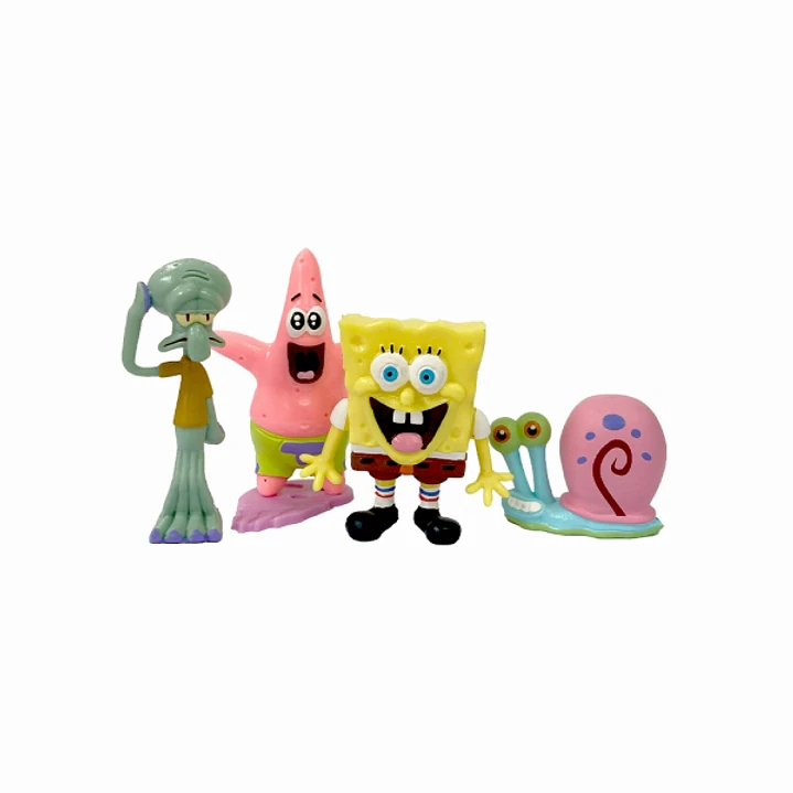 Comansi Set Familia Bob Esponja 4 Figuras - Coleccionable  - Bob Esponja, Calamardo, Patricio y Don Cangrejo 1