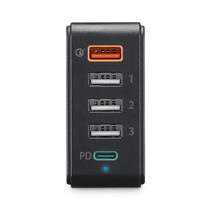 Hama Cargador de Pared - Potencia 51W - Cable 1.2m - Power Delivery - Qualcomm - Indicador LED - 4x USB-A - Color Negro