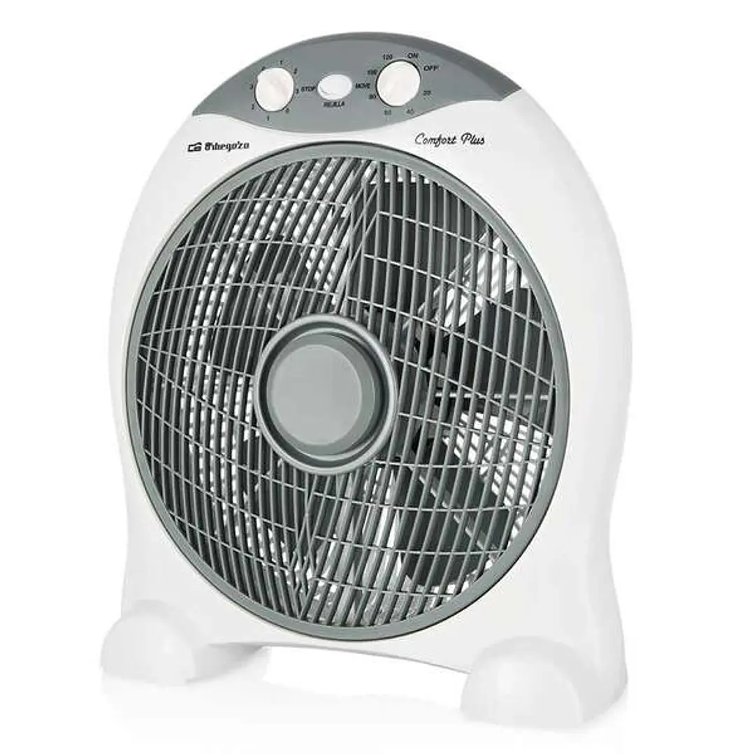 Orbegozo Box Fan BF 1030 Ventilador Portatil Refrescante - Potente Motor de 45W - Temporizador de 2h - Silencioso y Compacto 1