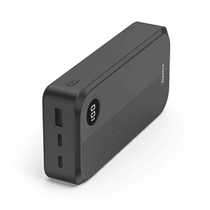 Hama Bateria Externa Powerbank 20000mAh - Polimero de Litio - USB-C - USB-A - Carga Rapida - 3 Conexiones de Salida - Pantalla Digital - Indicador de 