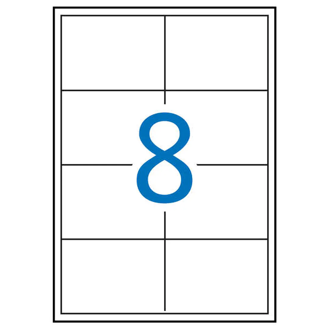 Apli Pack de 800 Etiquetas Rectangulares 97x67,7mm - 100 Hojas por 8 Etiquetas - Adhesivo Permanente - Cantos Rectos - Color Blanco 1