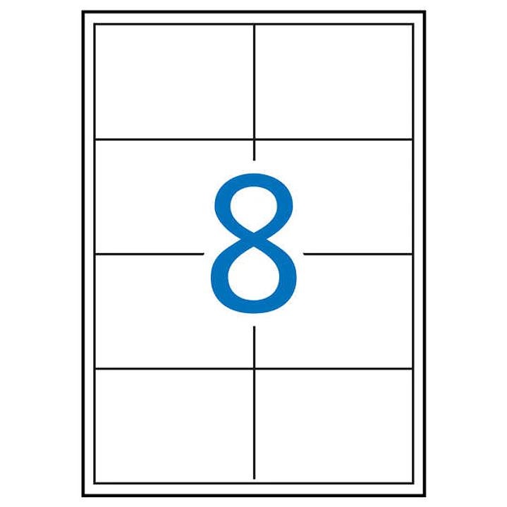 Apli Pack de 800 Etiquetas Rectangulares 97x67,7mm - 100 Hojas por 8 Etiquetas - Adhesivo Permanente - Cantos Rectos - Color Blanco 1