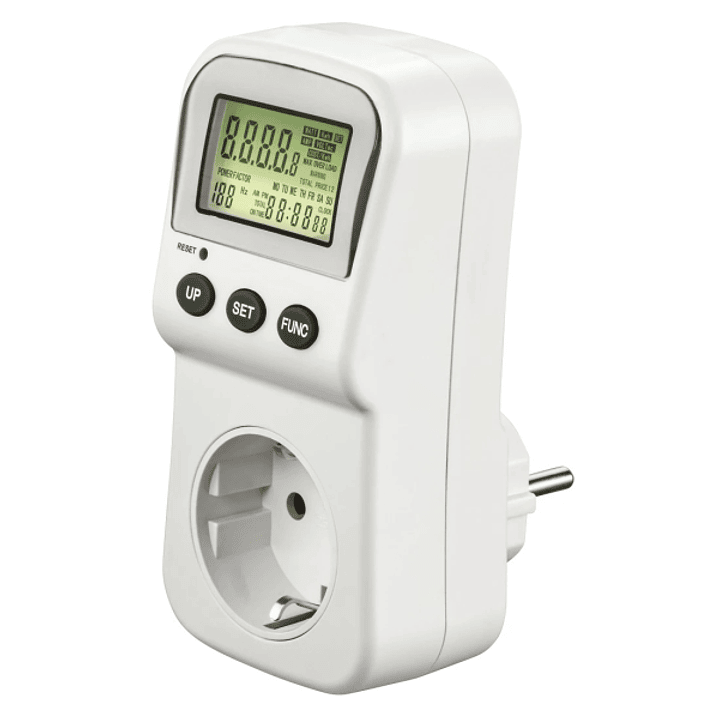 Hama Enchufe Contador Digital de Consumo - Potencia Maxima 3680W - Pantalla LCD - Color Blanco 1