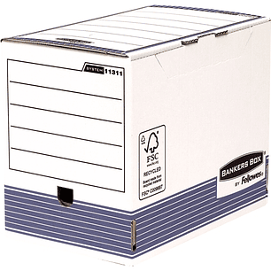 Bankers Box Caja de Archivos Tamaño A4 Fastfold - Montaje Automatico - Certificacion FSC - Dimensiones Internas 26x20x31.50cm - Dimensiones Externas 2