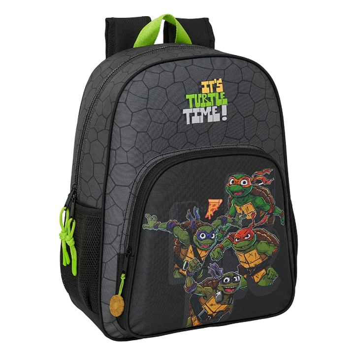 Safta Tortugas Ninja Mochila Infantil - Adaptable a Carro - Asa de Mano - Bolsillos Laterales - 33x42x14cm - Color Negro 1