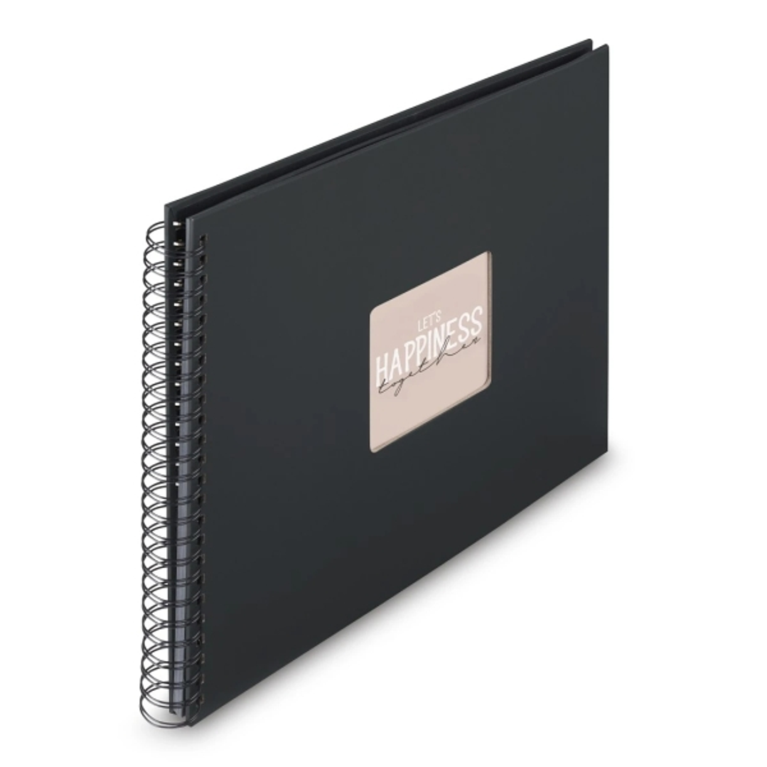 Hama Fine Art Album de Fotos con Espiral - 50 Paginas Negras - Tapa de Papel - 36x32cm - Color Negro 1