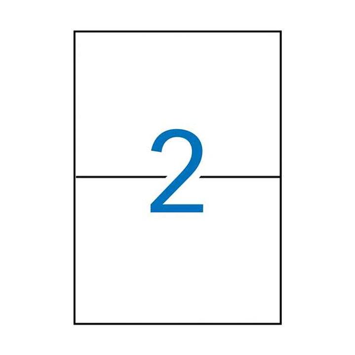 Apli Pack de 200 Etiquetas Rectangulares 210x148mm - 100 Hojas por 2 Etiquetas - Adhesivo Permanente - Cantos Rectos - Color Blanco 1