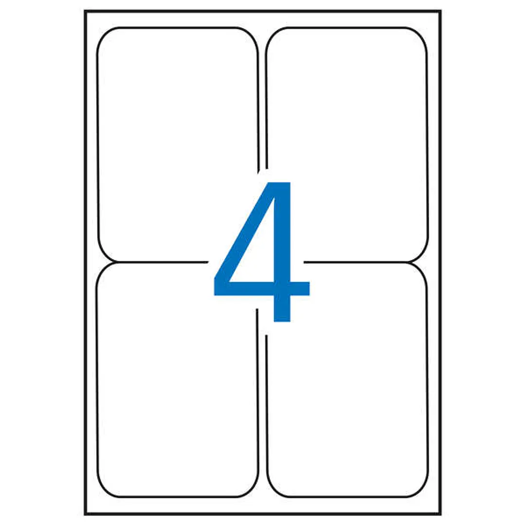 Apli Etiquetas Blancas Permanentes 99.1 x 139.0mm 100 Hojas 1