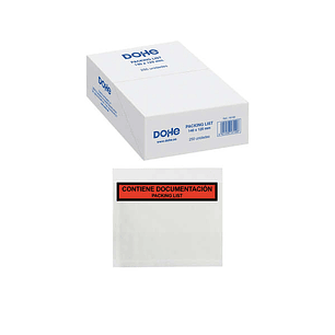 Dohe Caja de 250 Sobres Autoadhesivos 140x125mm - Para Envio de Documentos - Packing List Especial Envios