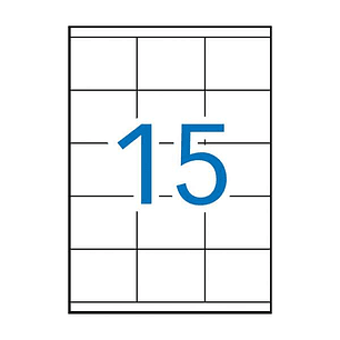 Apli Pack de 1.500 Etiquetas Rectangulares 70x50,8mm - 100 Hojas por 15 Etiquetas - Adhesivo Permanente - Cantos Rectos - Color Blanco