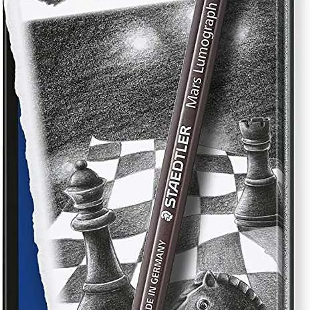 Staedtler Mars Lumograph Black Artist Pencil 100B Pack de 6 Lapices de Grafito - Resistencia a la Rotura - Graduaciones Surtidas 1