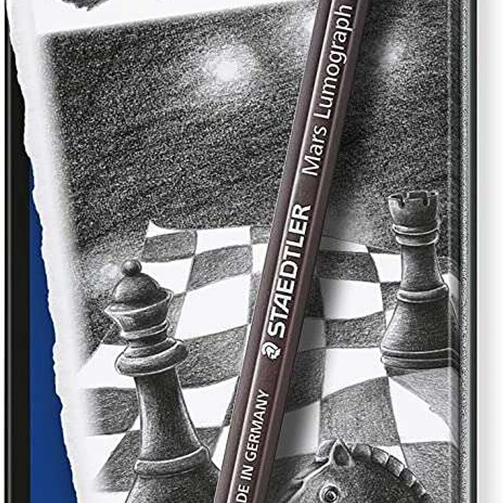 Staedtler Mars Lumograph Black Artist Pencil 100B Pack de 6 Lapices de Grafito - Resistencia a la Rotura - Graduaciones Surtidas 1