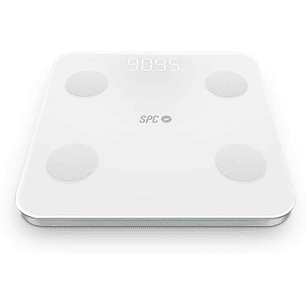 SPC Atenea Fit 3 Bascula de Baño Inteligente - Registra e Identifica hasta 10 Usuarios - Diseño de Cristal - Pantalla LED - Activacion Tactil - Capaci
