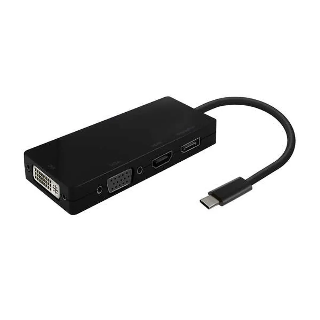 Aisens Conversor USB-C a DP/DVI/HDMI/VGA - USB-C/M-DP/H-DVI/H-HDMI/H-VGA/H - 15cm - Color Negro 1