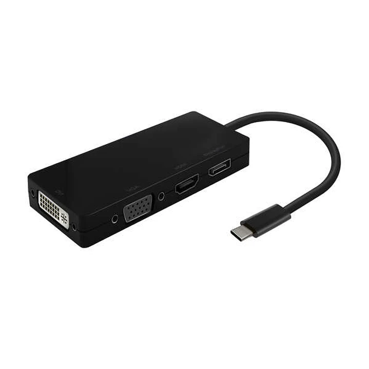 Aisens Conversor USB-C a DP/DVI/HDMI/VGA - USB-C/M-DP/H-DVI/H-HDMI/H-VGA/H - 15cm - Color Negro 1