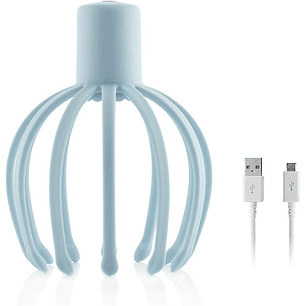Innovagoods Helax Masajeador de Cabeza Inalambrico - Bateria 650mAh - Vibracion 360º - Cable USB-C - Recargable - Silencioso - 13x17.5cm - Color Azul