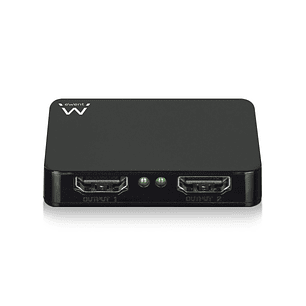 Ewent Duplicador HDMI 1x2 - Resolucion 4K a 30Hz - Incluye Cable de Alimentacion de 80cm - Indicador LED - Color Negro
