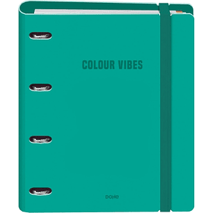 Dohe Colour Vibes Polyfoam Carpeta de 4 Anillas Mixtas de 35mm A4 Recambio 100 Hojas Cuadricula 5mm - Cubierta de Polyfoam 2mm - Cierre con Goma - Inc