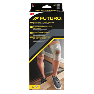 Futuro Rodillera - Talla L (43.2 - 49.5cm) - Estabilizadora - Transpirable - Elastico - Color Gris
