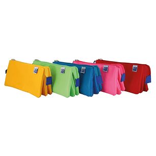 Oxford Kangoo Kids Estuche Triple Poliester - Tamaño Compacto 22x8x10cm - Diseño Divertido para Niños - Colores Surtidos