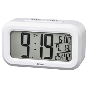 Hama Rc 660 Radio Reloj Despertador - Termometro - Higrometro - Pantalla Digital - Funcion de Repeticion de Alarma - 2 Alarmas Configurables - 11.8x4x