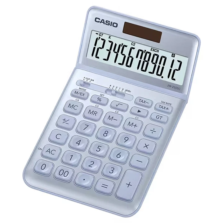 Casio JW-200SC Calculadora de Sobremesa 12 Digitos Inclinacion Ajustable - Simbolos de Comando de Funcion - Memoria Total General e Independiente - Al 1