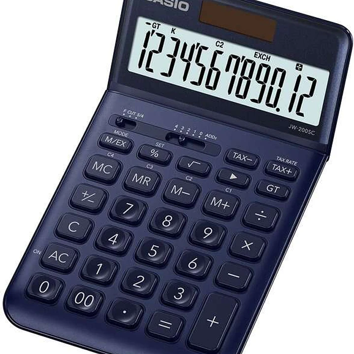 Casio JW-200SC Calculadora de Sobremesa 12 Digitos Inclinacion Ajustable - Simbolos de Comando de Funcion - Memoria Total General e Independiente - Al 1