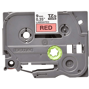 Brother TZe421 Cinta Laminada Original de Etiquetas - Texto negro sobre fondo rojo - Ancho 9mm x 8 metros