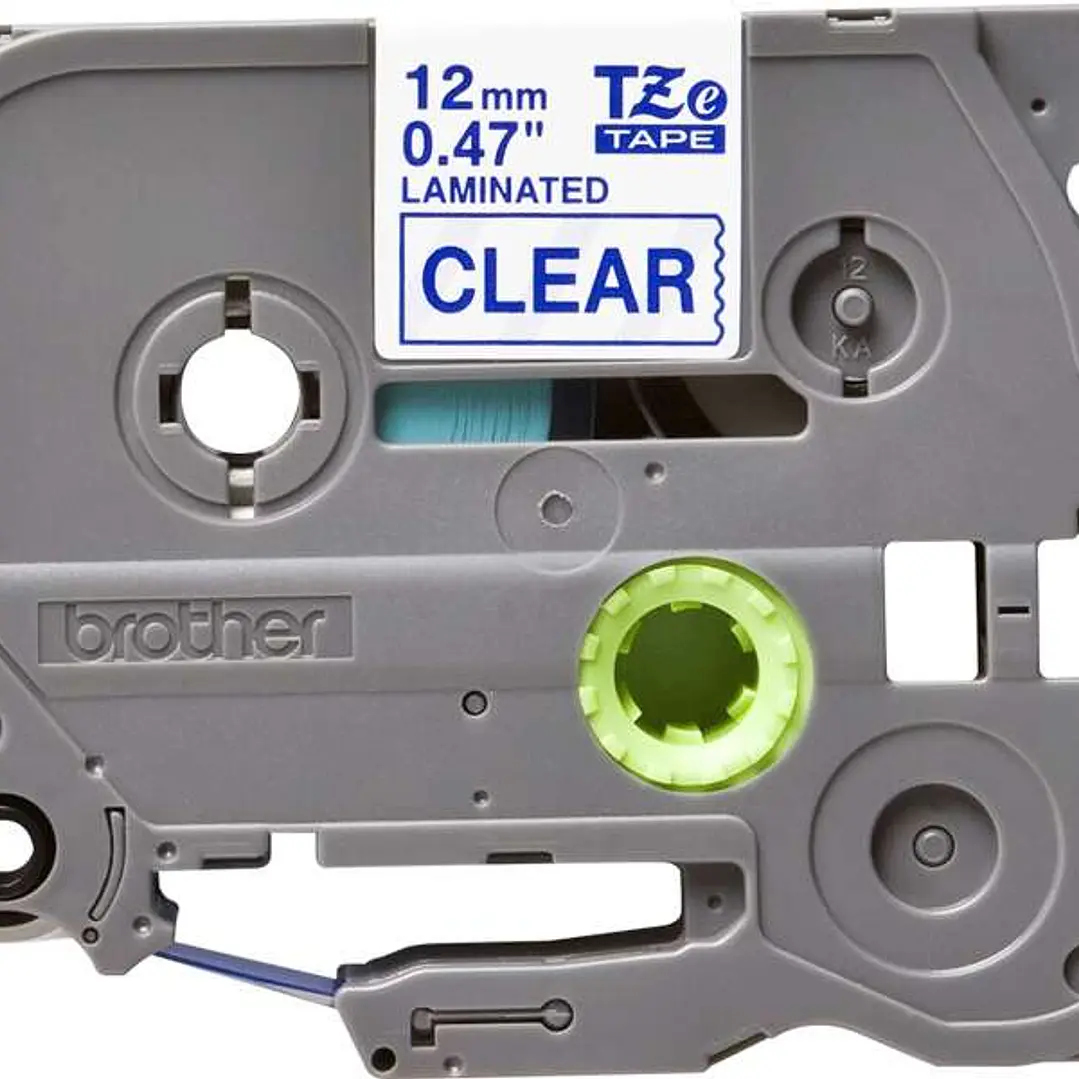 Brother TZe133 Cinta Laminada Original de Etiquetas - Texto azul sobre fondo transparente - Ancho 12mm x 8 metros 1