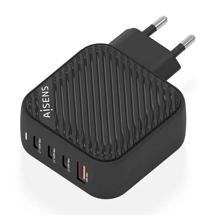 Aisens Cargador GAN 100W - 3xUSB-C PD3.0 QC4.0 - 1xUSB-A QC3.0 1